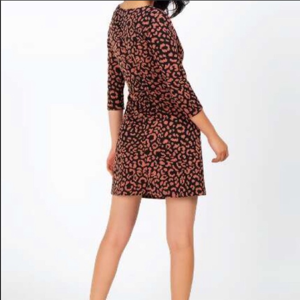 Franchescas mini 3/4 sleeve leopard print dress